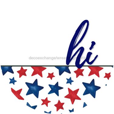 Patriotic Door Hanger Hi Dco - 01473 - Dh 18’ Round Wood